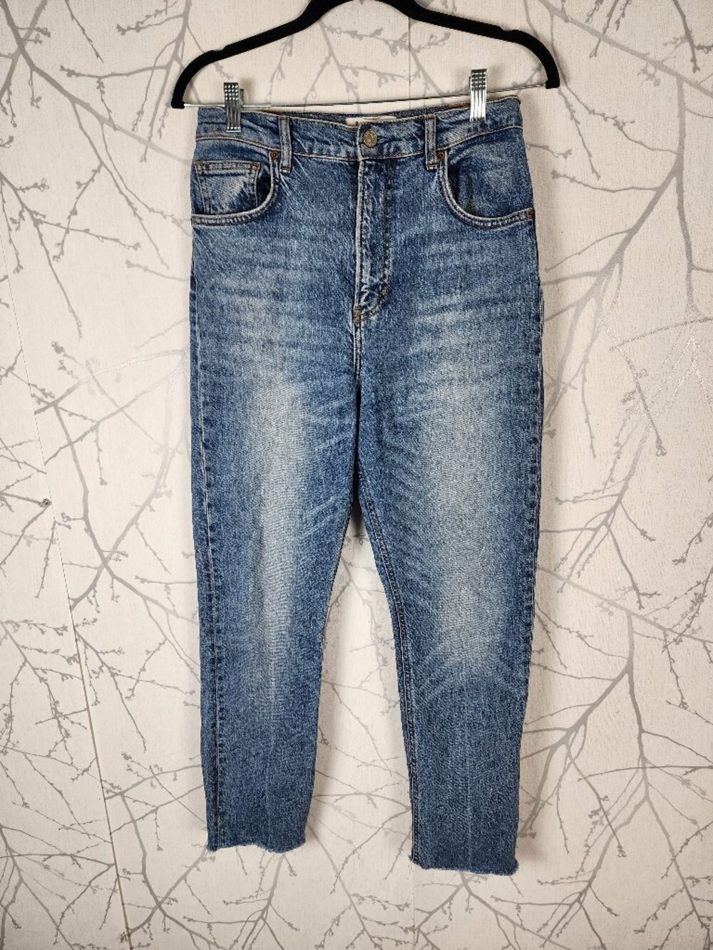 Reformation Liza Ultra High Rise Straight Leg Raw Hem Jeans - Picture 2 of 10